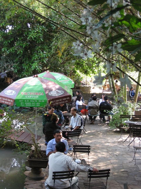 Không gian lý tưởng cho thưởng thức cà phê. (Ảnh: Lan Anh)