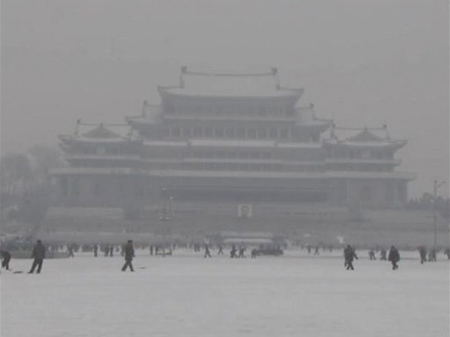 Tuyết rơi dày ở thủ đô Bình Nhưỡng vào sáng sớm nay