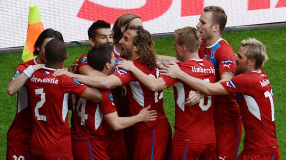 Niềm vui của các cầu thủ CH Czech 