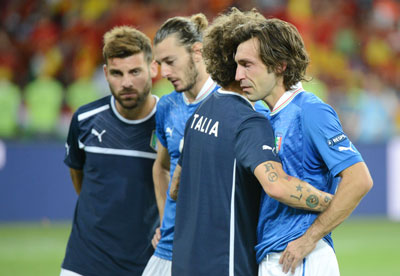 Nỗi thất vọng của các cầu thủ Italia