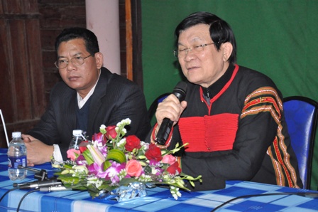Chủ tịch nước Trương Tấn Sang gửi lời tham hỏi, động viên bà con đồng bào buôn Tai