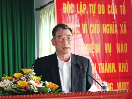 Phó Bí thư Thường trực Tỉnh ủy Cao Đức Khiêm phát biểu khai mạc Hội nghị (Ảnh: H.G)