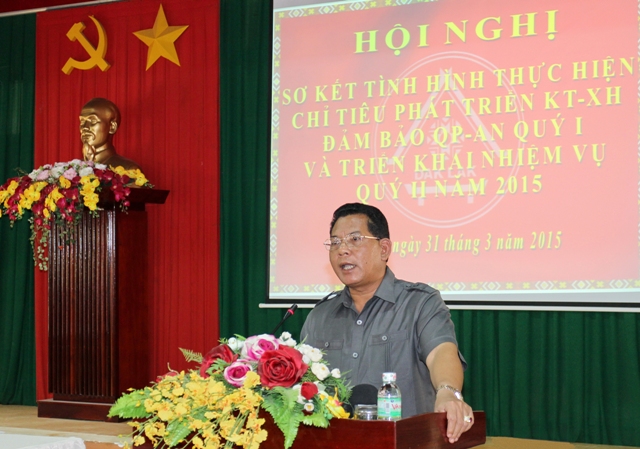 Bí thư Tỉnh ủy Niê Thuật phát biểu chỉ đạo tại Hội nghị (Ảnh: Hoàng Gia)