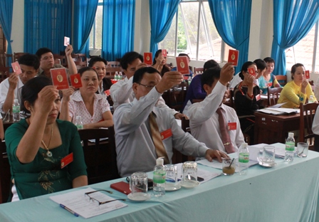 Biểu quyết thông qua Nghị quyết Đại hội nhiệm kỳ 2015-2020