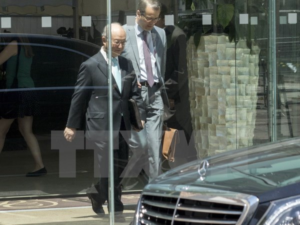 Tổng giám đốc IAEA Yukiya Amano (trái) tại Vienna, Áo ngày 4/7. (Nguồn: AFP/TTXVN)