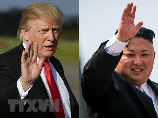Tổng thống Mỹ Donald Trump (trái) và nhà lãnh đạo Triều Tiên Kim Jong-un. (Ảnh: TTXVN)