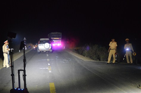 Hiện trường vụ tai nạn giao thông.