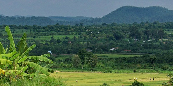 Nơi di tích Chăm tọa lạc thuộc xã Cư Êwi (huyện Cư Kuin) ngày nay đã biến thành làng mạc trù phú.