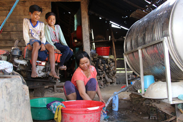 Bà Kiều sử dụng nước sạch lấy từ giếng khoan. 