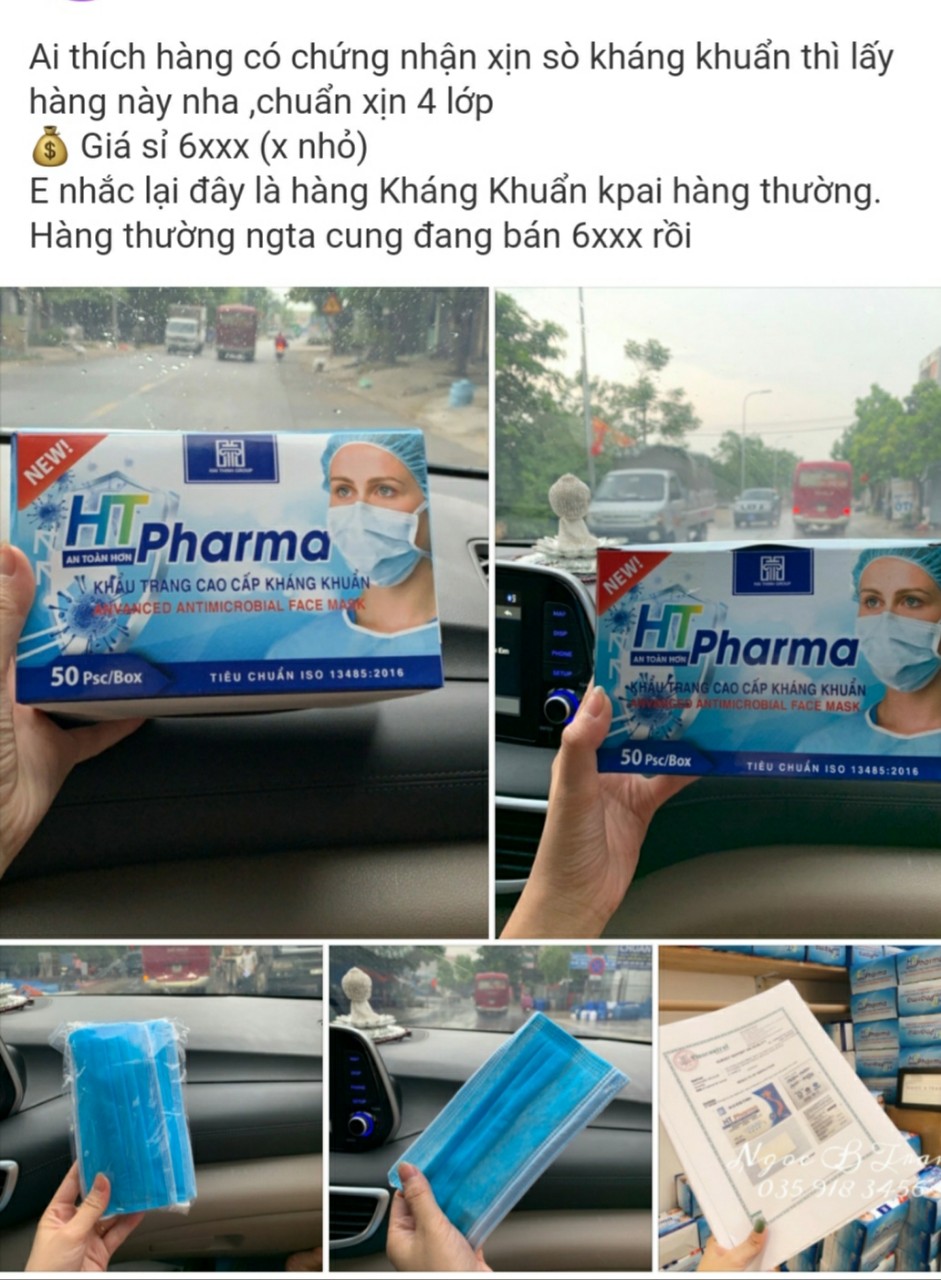 Khẩu trang y tế được một tài khoản Zalo rao bán trên mạng xã hội với giá tăng gấp khoảng 5 lần so với ngày thường. 